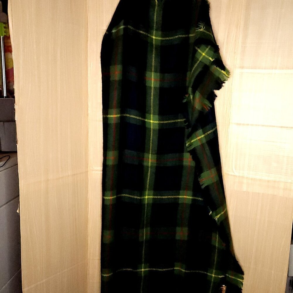 Unbranded New Womens Green Yellow Plaid Blanket Scarf